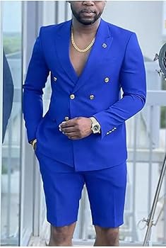 Mi Bo Tong Summer Wedding Suit for Men 2 PC Mens Shorts Suit
